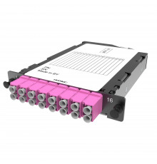 Претерминированная кассета 16 ОВ, OM4, 1xMTP(16)f 8º APС/8xLC Duplex,1/2HU
