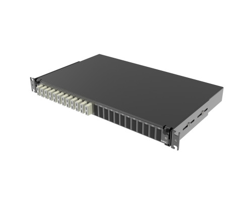RNFP50DSCU12 | Оптическая полка выдвижная 1U с адатерами 12 х duplex SC ОМ2 в комплекте с лицевой панелью, пигтейлами, сплайс-кассет(ой/ами) и гильзами КДЗС