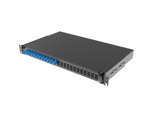 Оптическая полка выдвижная 1U с адатерами 12 х duplex LC OS2 в комплекте с лицевой панелью, пигтейлами, сплайс-кассет(ой/ами) и гильзами КДЗС RNFP9DLCU12 | Оптическая полка выдвижная 1U с адатерами 12 х duplex LC OS2 в комплекте с лицевой панелью, пигтейлами, сплайс-кассет(ой/ами) и гильзами КДЗС