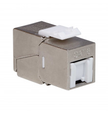 Модуль Keystone RJ45 CAT 6 с пылезащитной шторкой, экранированный (STP), 180 градусов, серебристый