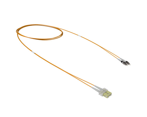 Оптический коммутационный шнур переходной Duplex SC-UPC/FC-UPC, 50/125 OM2, 1 м RNPC50DCF1 | Оптический коммутационный шнур переходной Duplex SC-UPC/FC-UPC, 50/125 OM2, 1 м
