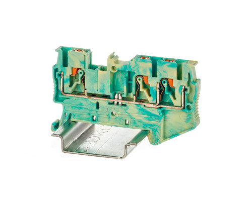 VPR-2.5-TWIN-PE-YG | Клемма заземления, зажим push-in, 3 точки подключения, 2.5 кв.мм