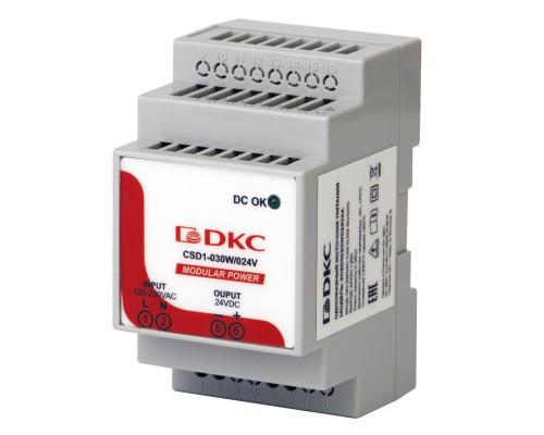 Источник питания MODULAR POWER, однофазный, 30Вт, 1.25А, 24В XCSD1030W024VAA | Источник питания MODULAR POWER, однофазный, 30Вт, 1.25А, 24В
