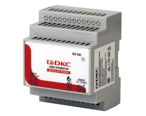 Источник питания MODULAR POWER, однофазный, 72Вт, 5А, 12В XCSD1072W012VAA | Источник питания MODULAR POWER, однофазный, 72Вт, 5А, 12В