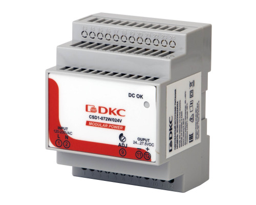 Источник питания MODULAR POWER, однофазный, 72Вт, 3А, 24В XCSD1072W024VAA | Источник питания MODULAR POWER, однофазный, 72Вт, 3А, 24В