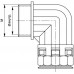 PACN23M25N | Монтажный комплект муфта 90 грд. труба-коробка DN 23 мм, М25х1,5, полиамид, цвет черный