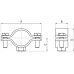 6040-P112 | Хомут стальной 11/2 (44-50 мм) с приварной гайкой М8, оцинкованный