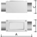 6030-25 | Коробка протяжная алюминиевая, 2 ввода 180°, М25х1,5 ,IP55, 118х51х42мм