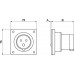 DIS2433296 | Вилка панельная IP44 32A 3P+E 400В