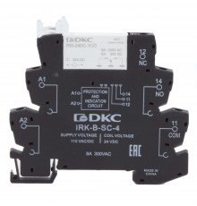 Реле интерфейсное, 1CO, ком. ток 6А, AgSnO2, напряжение 110V AC/DC, винтовые клеммы.