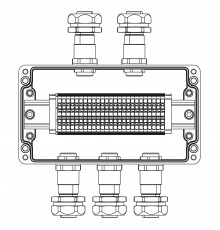 TBE-P-04-(25xHMM.2)-2xKAEPM2MHK-20(A)-3xKAEPM2MHK-20(C)1Ex e IIC Т5 Gb / Ex tb IIIC T95°C Db IP66 / ШЗ / КЗ