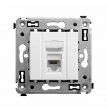 Компьютерная розетка RJ-45 в стену, кат.6 одинарная,Avanti, Белое облако