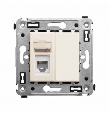 Телефонная розетка RJ-12 в стену одинарная, Avanti, Ванильная дымка