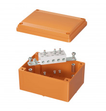 Коробка пластиковая FS с гладкими стенками и клеммниками, IP56, 150х110х70 мм, 5р, 450V, 30A, 16 мм2