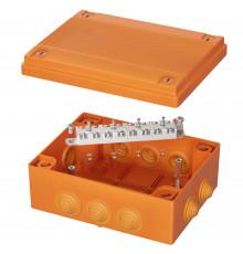 Коробка пластиковая FS с кабельными вводами и клеммниками, IP55, 150х110х70 мм, 12р, 450V, 6A, 4 мм2