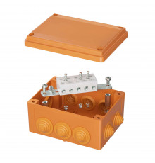 Коробка пластиковая FS с кабельными вводами и клеммниками, IP55, 150х110х70 мм, 5р, 450V, 30A, 16 мм2