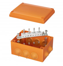 Коробка пластиковая FS с кабельными вводами и клеммниками, IP55, 150х110х70 мм, 8р, 450V, 6A,4 мм2