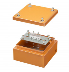 Коробка стальная FS с гладкими стенками и клеммниками, IP66, 150х150х80 мм, 4р, 450V, 6A, 4 мм2