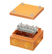 Коробка стальная FS с кабельными вводами и клеммниками, IP55, 150х150х80 мм, 6р, 450V, 32A, 10 мм2, нерж.контакт
