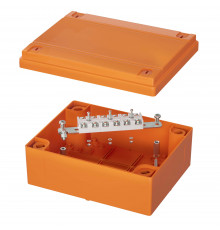 Коробка пластиковая FS с гладкими стенками и клеммниками, IP56, 240x190x90 мм, 6р, 450V, 32A, 10 мм2, нерж.контакт