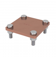 Соединитель полоса - полоса, 80х70 мм, медь