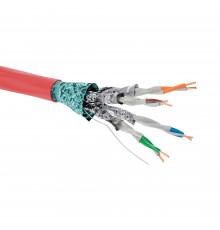 Кабель CAT 6A, F/FTP, нг(А)-FRHF, бухта 500м, красный