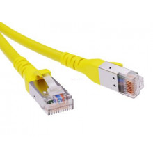 Патч-корд экранированный  CAT6A S/FTP 4х2, LSZH, желтый, 10.0м