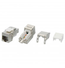 Модуль Keystone RJ45 CAT5E экранированный, 90 градусов, серебристый(форм-фактор S10)