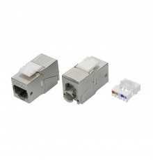 Модуль  Keystone RJ45 CAT6A экранированный, 90 градусов, серебристый (форм-фактор S19)