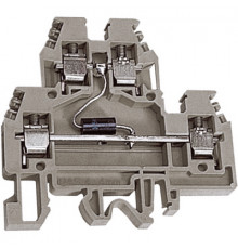 DAS.4/D5GR, 2х уровневый проходной зажим серый 4 кв.мм с диодом между уровнями 5В
