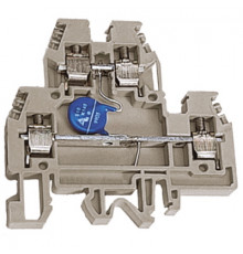 DAS.4/V120GR, 2х уровневый проходной зажим серый 4 кв.мм с варистором между уровнями 120 В