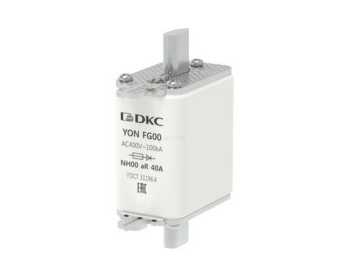 Предохранитель YON ножевого типа FG00 40А 400V характеристика aR 1FG00-0040-400V-AR | Предохранитель YON ножевого типа FG00 40А 400V характеристика aR
