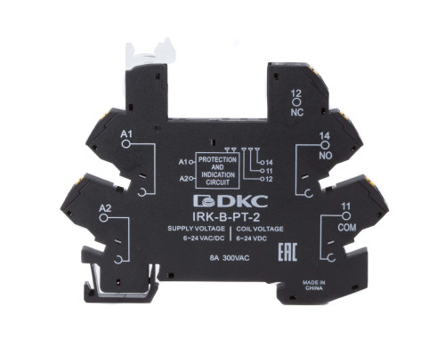 Колодка ультратонкая для реле серии RIS, вх. напр. 6-24V AC/DC, push-in клеммы IRK-B-PT-2 | Колодка ультратонкая для реле серии RIS, вх. напр. 6-24V AC/DC, push-in клеммы