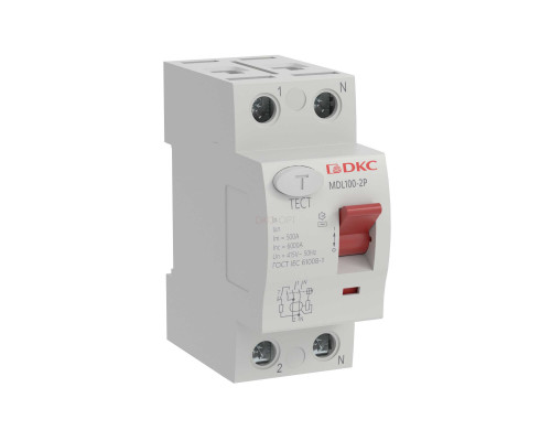 MDL100-2P4-63-AC | Устройство защитного отключения УЗО ВДТ YON MAX MDL100, 2P, 300mA, 63A,тип АС