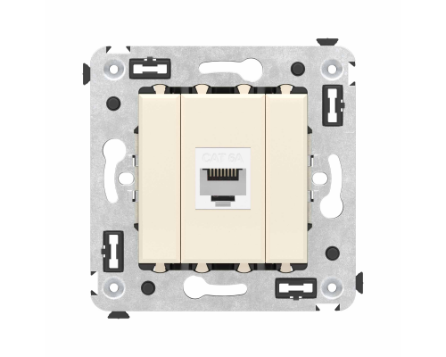 4405673 | Компьютерная розетка RJ-45 без шторки в стену, кат.6А одинарная, Avanti, Ванильная дымка