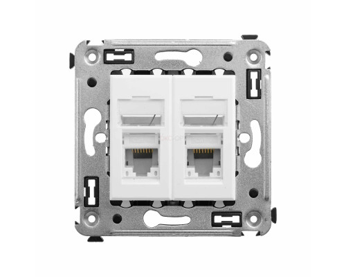 4400294 | Компьютерная розетка RJ-45 в стену, кат.6 двойная,Avanti, Белое облако