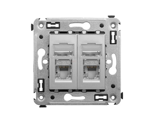 4404394 | Компьютерная розетка RJ-45 в стену, кат.6 двойная экранированнаяAvanti, Закаленная сталь