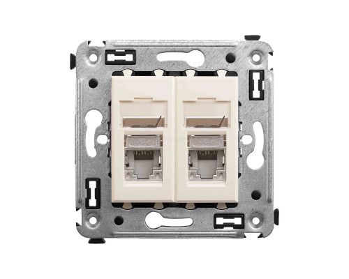 4405364 | Компьютерная розетка RJ-45 в стену, кат.5e двойная экранированная,Avanti, Ванильная дымка