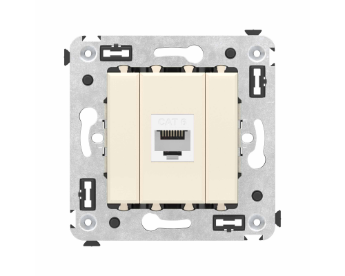 4405693 | Компьютерная розетка RJ-45 без шторки в стену, кат.6 одинарная, Avanti, Ванильная дымка