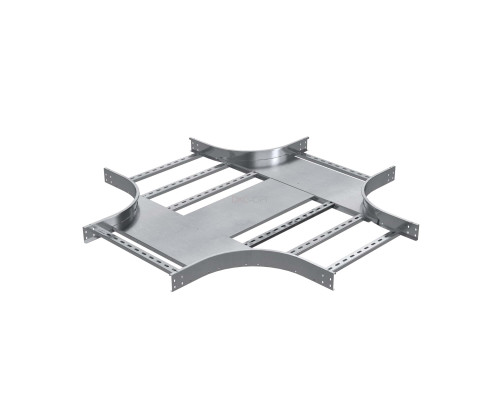 ALXW31540K | Х-образный ответвитель 150х400, толщ. 3 мм, R300, в комплекте с крепёжными элементами, необходимыми для монтажа, алюминий