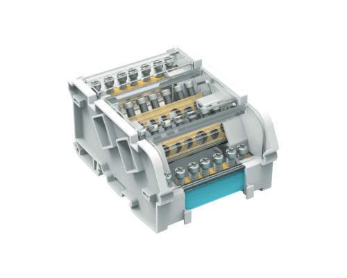 BD10074 | Блок распределительный на DIN рейку 4р 100А, 5х6мм 2х7,5мм.