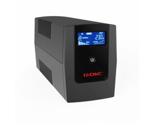 INFOLCD1200I | Линейно-интерактивный ИБП ДКС серии Info LCD, 1200 ВА/720 Вт, 1/1, 4xIEC C13, USB + RJ45, LCD, 2x7Aч