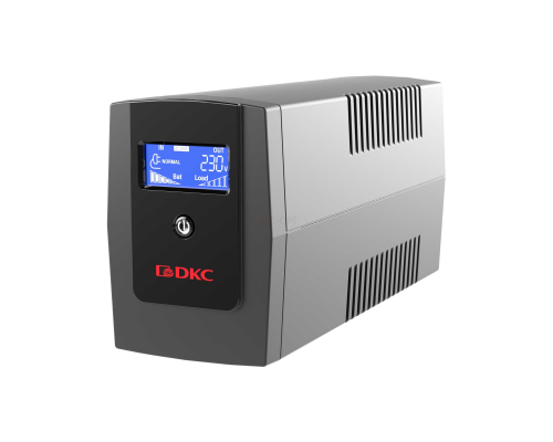 INFOLCD600I | Линейно-интерактивный ИБП ДКС серии Info LCD, 600 ВА/360 Вт, 1/1, 3xIEC C13, USB + RJ45, LCD, 1x7Aч