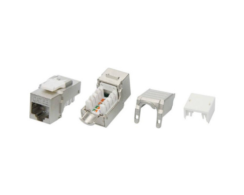 RNK5EF90SL | Модуль  Keystone RJ45 CAT5E экранированный, 90 градусов, серебристый(форм-фактор S10)