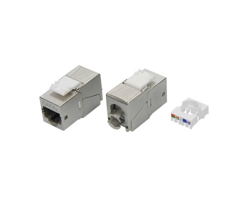 RNK6AF90TL | Модуль  Keystone RJ45 CAT6A экранированный, 90 градусов, серебристый (форм-фактор S19)