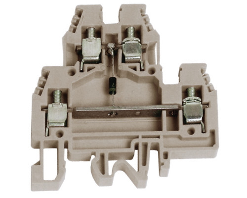 ZDS111 | DAS.4/A, 2х уровневый проходной зажим бежевый с диодом