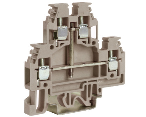 ZDS117GR | DAS.4/CIGR, проходной зажим серый 2 уровня 2,5 кв.мм, с перемычкой между уровнями
