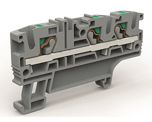 ZEFC410GR | Проходная клемма 3 точки подключения на 4 кв.мм