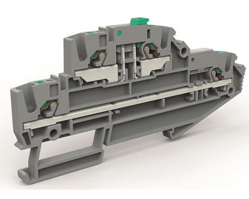 ZEFDS210GR | Двухуровневая клемма с размыкателем на 2,5 кв.мм